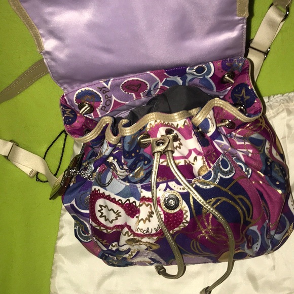 **COACH** 🌼POPPY🌸 BACKPACK/ PURSE **BNWOT** - Picture 5 of 8